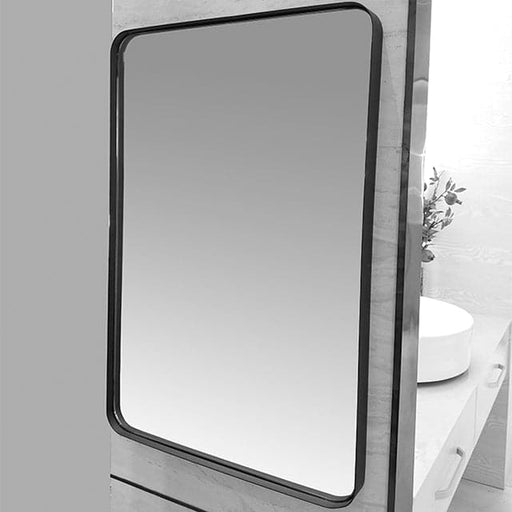 Oval Mirror with Matte Black Frame 24" x 36"